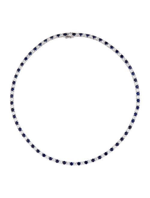 Aamiaa 14K Lab-Grown Diamond & Synthetic Sapphire Tennis Necklace