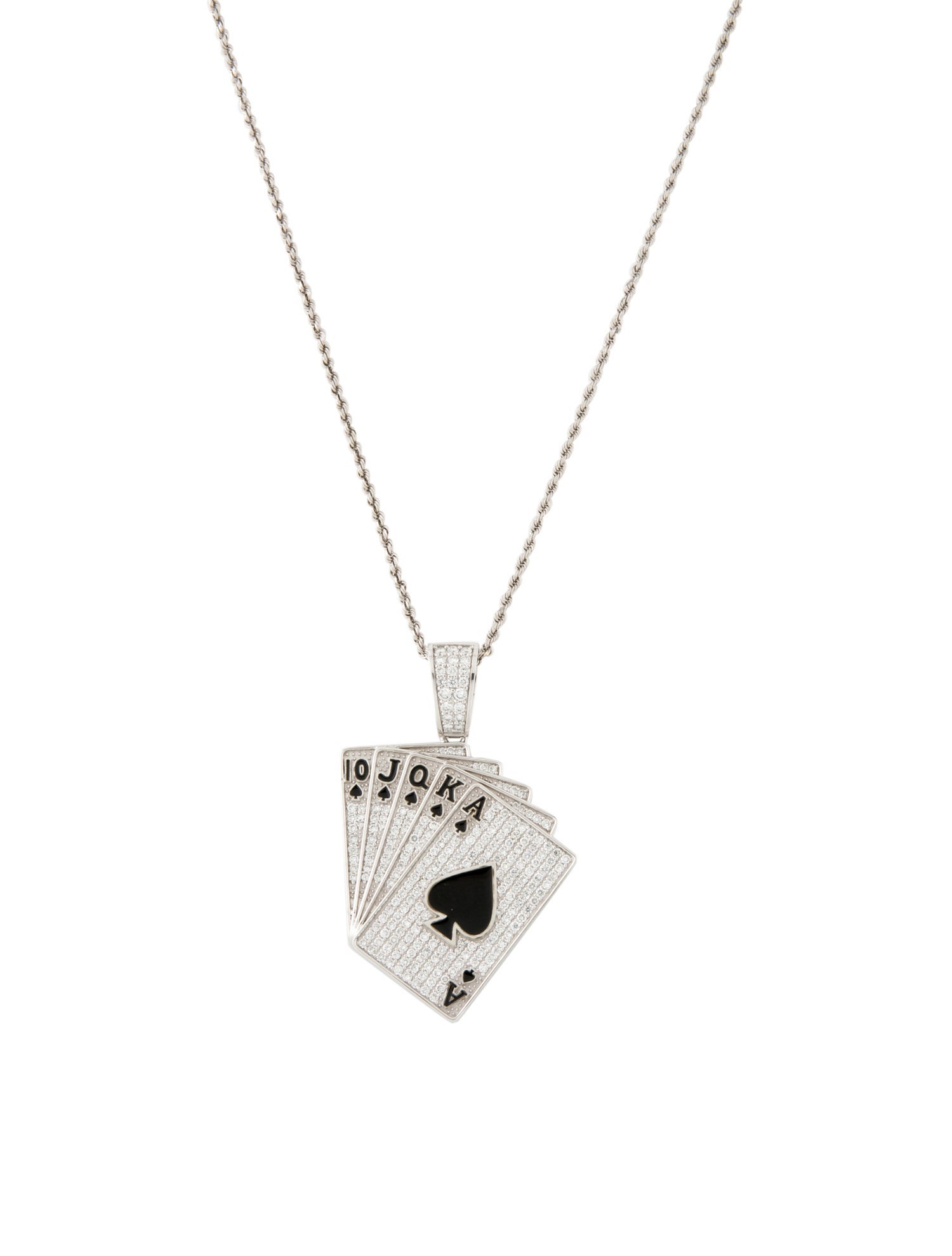 Aamiaa 14K Lab-Grown Diamond Playing Card Pendant Necklace