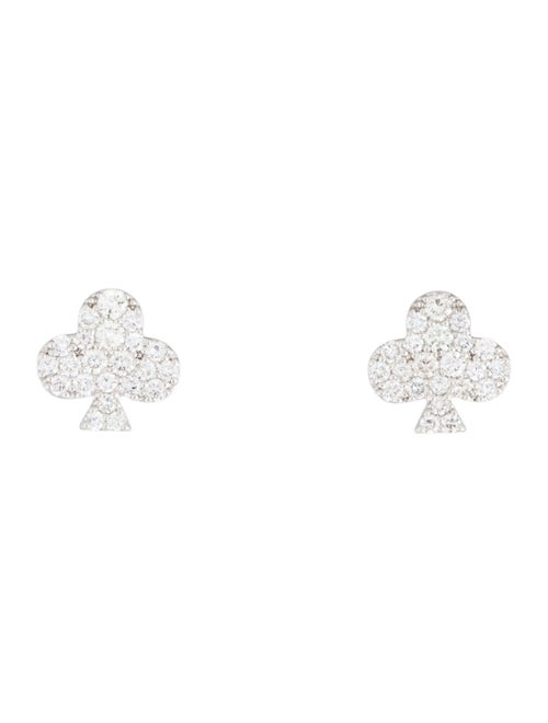 Aamiaa 14K Lab-Grown Diamond Spade Stud Earrings
