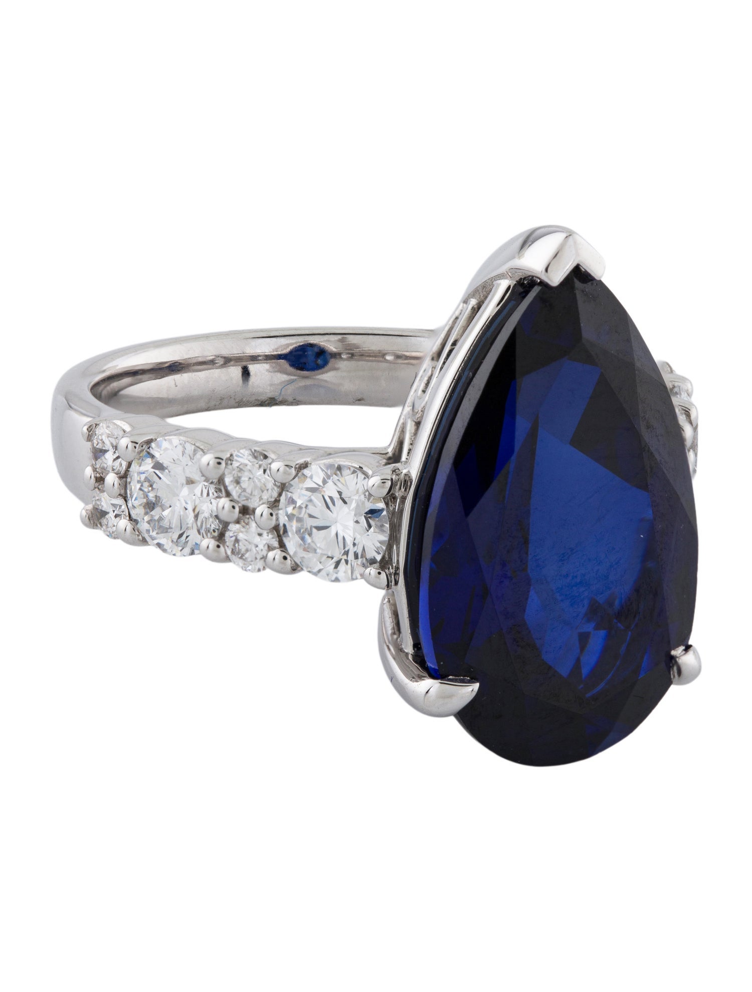 Aamiaa 8.33ct Synthetic Sapphire & Lab-Grown Diamond Engagement Ring
