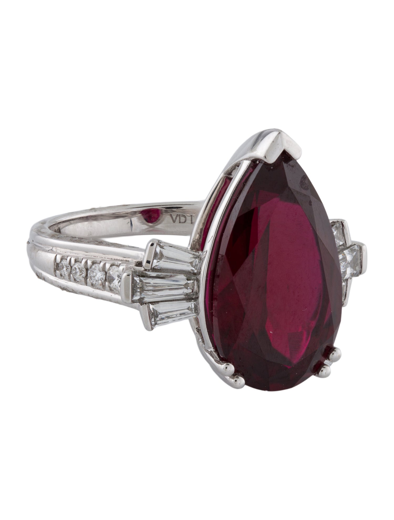 Aamiaa 8.10ct Synthetic Ruby & Lab-Grown Diamond Engagement Ring