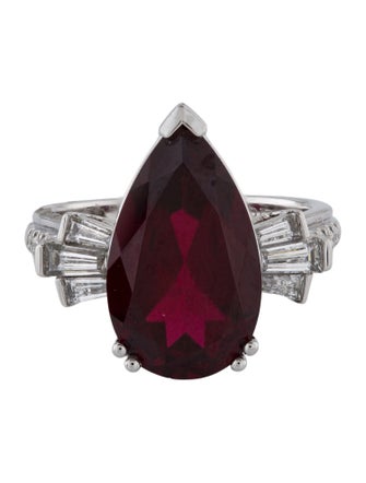 Aamiaa 8.10ct Synthetic Ruby & Lab-Grown Diamond Engagement Ring