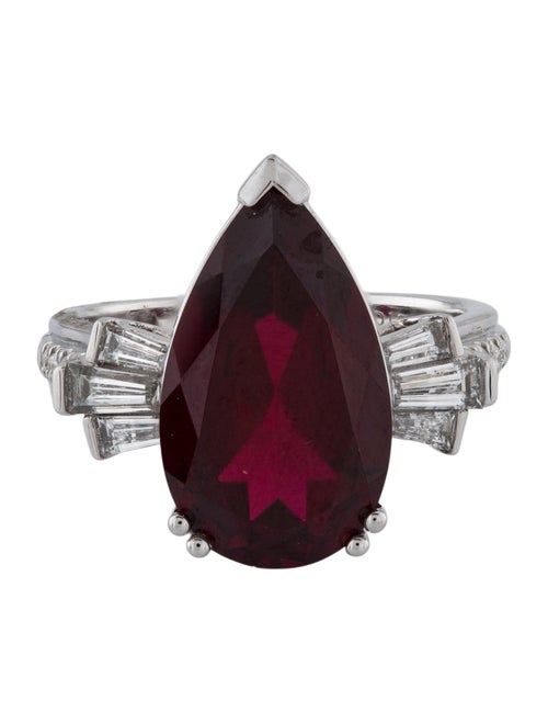 Aamiaa 8.10ct Synthetic Ruby & Lab-Grown Diamond Engagement Ring