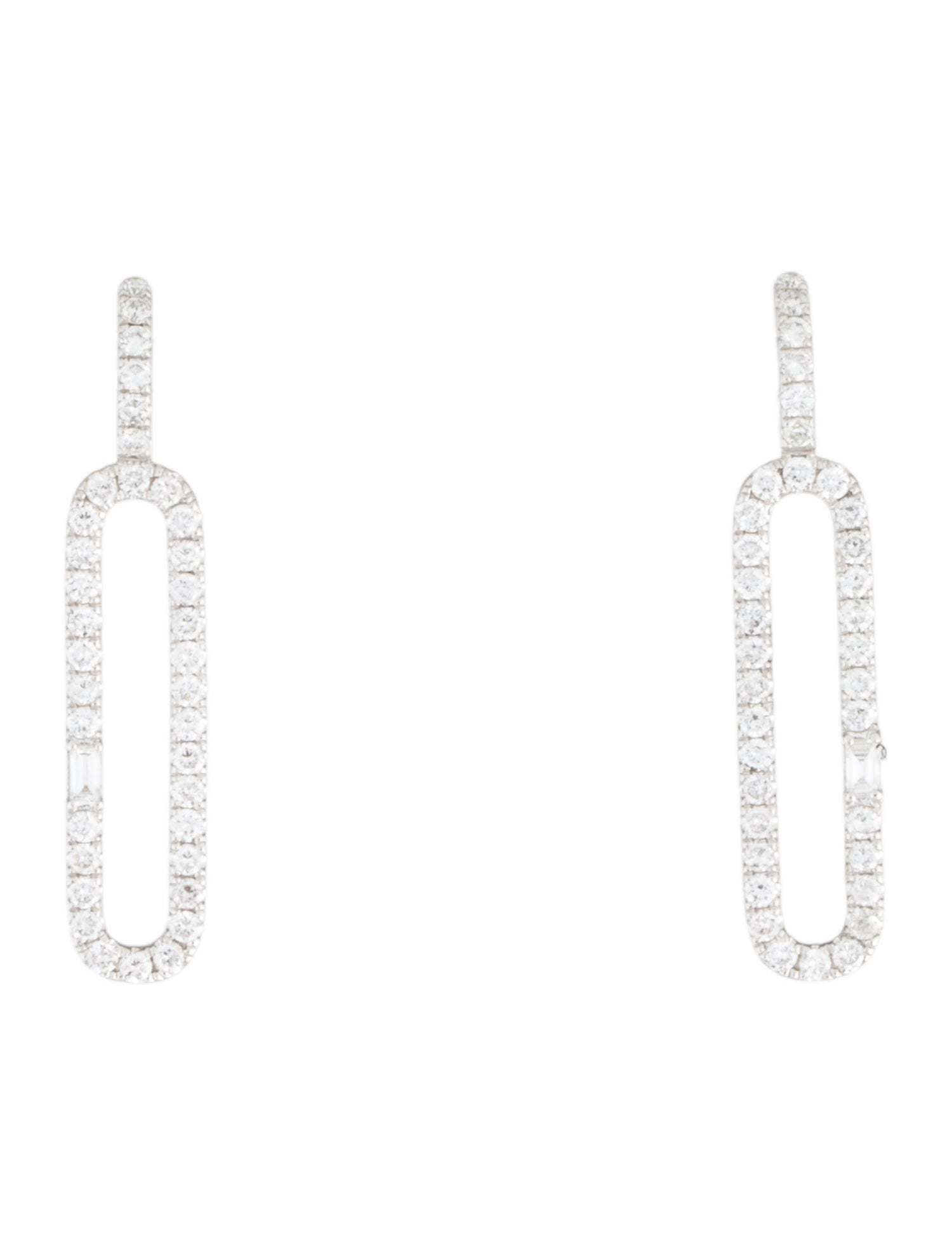 Aamiaa 14K Lab-Grown Diamond Paperclip Earrings