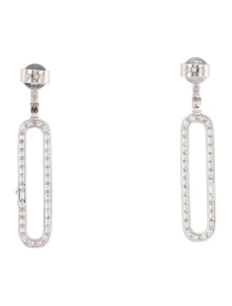 Aamiaa 14K Lab-Grown Diamond Paperclip Earrings