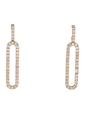 Aamiaa 14K Lab-Grown Diamond Paperclip Earrings