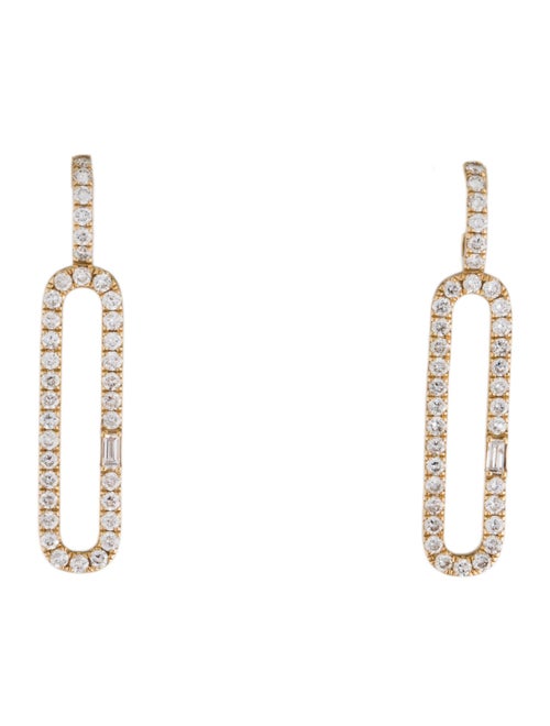 Aamiaa 14K Lab-Grown Diamond Paperclip Earrings