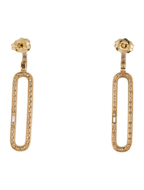 Aamiaa 14K Lab-Grown Diamond Paperclip Earrings