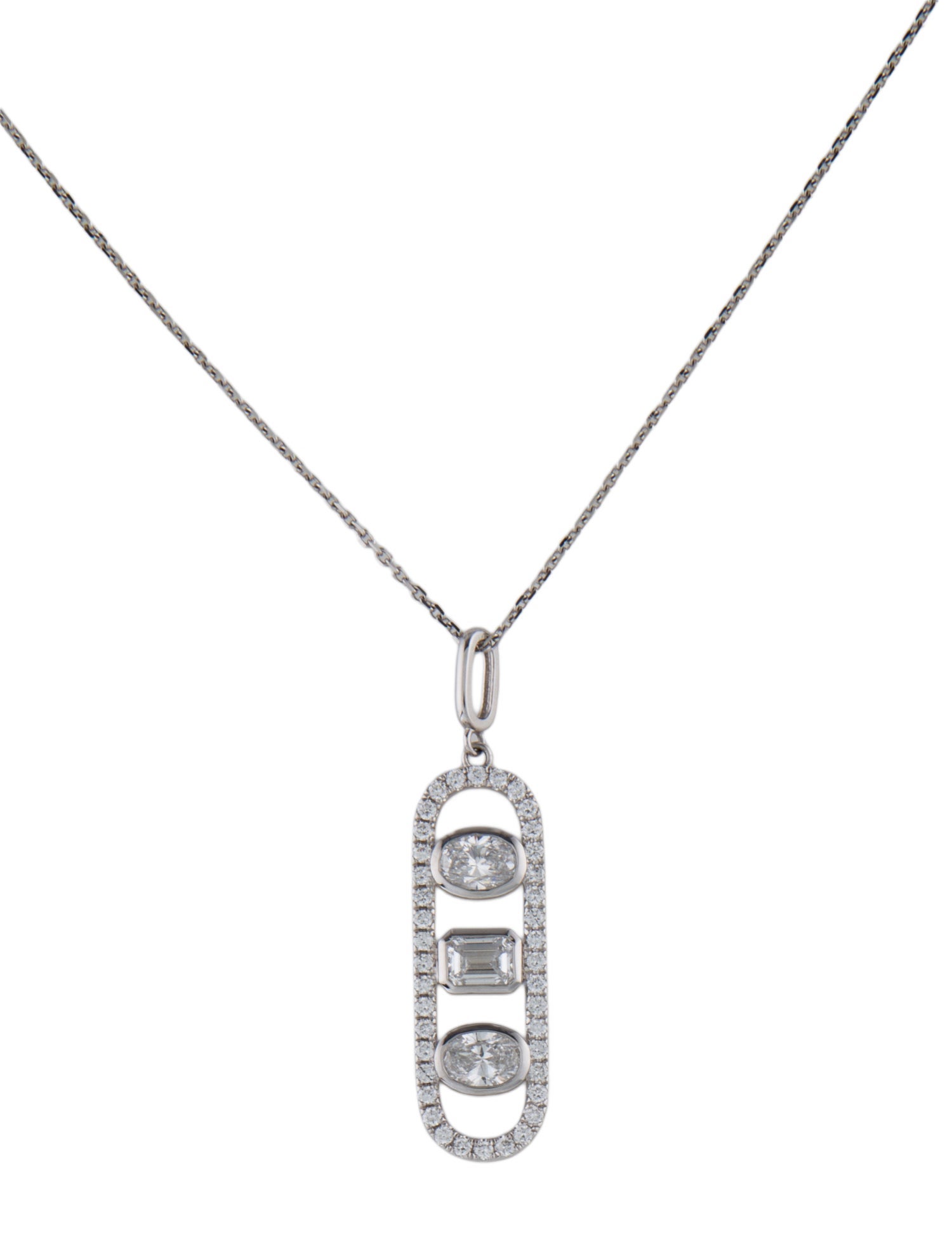 Aamiaa 14K 2.15ctw Lab-Grown Diamond Vertical Paperclip Pendant Neckace