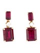Aamiaa 14K Synthetic Ruby & Lab-Grown Diamond Drop Earrings