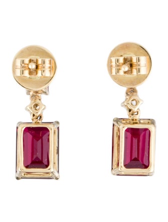 Aamiaa 14K Synthetic Ruby & Lab-Grown Diamond Drop Earrings