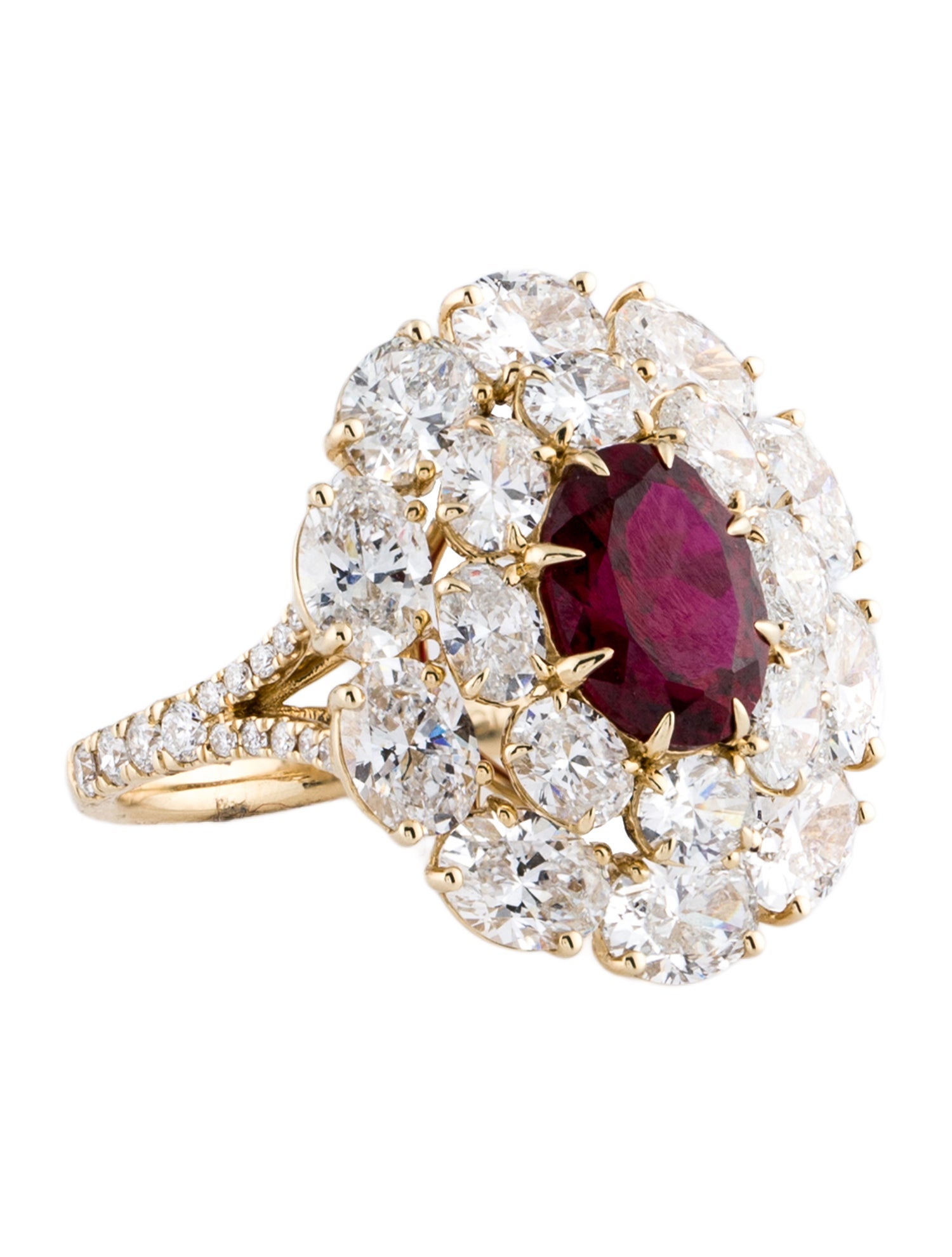 Aamiaa 14K 2.44ct Synthetic Ruby & Lab-Grown Diamond Cocktail Ring