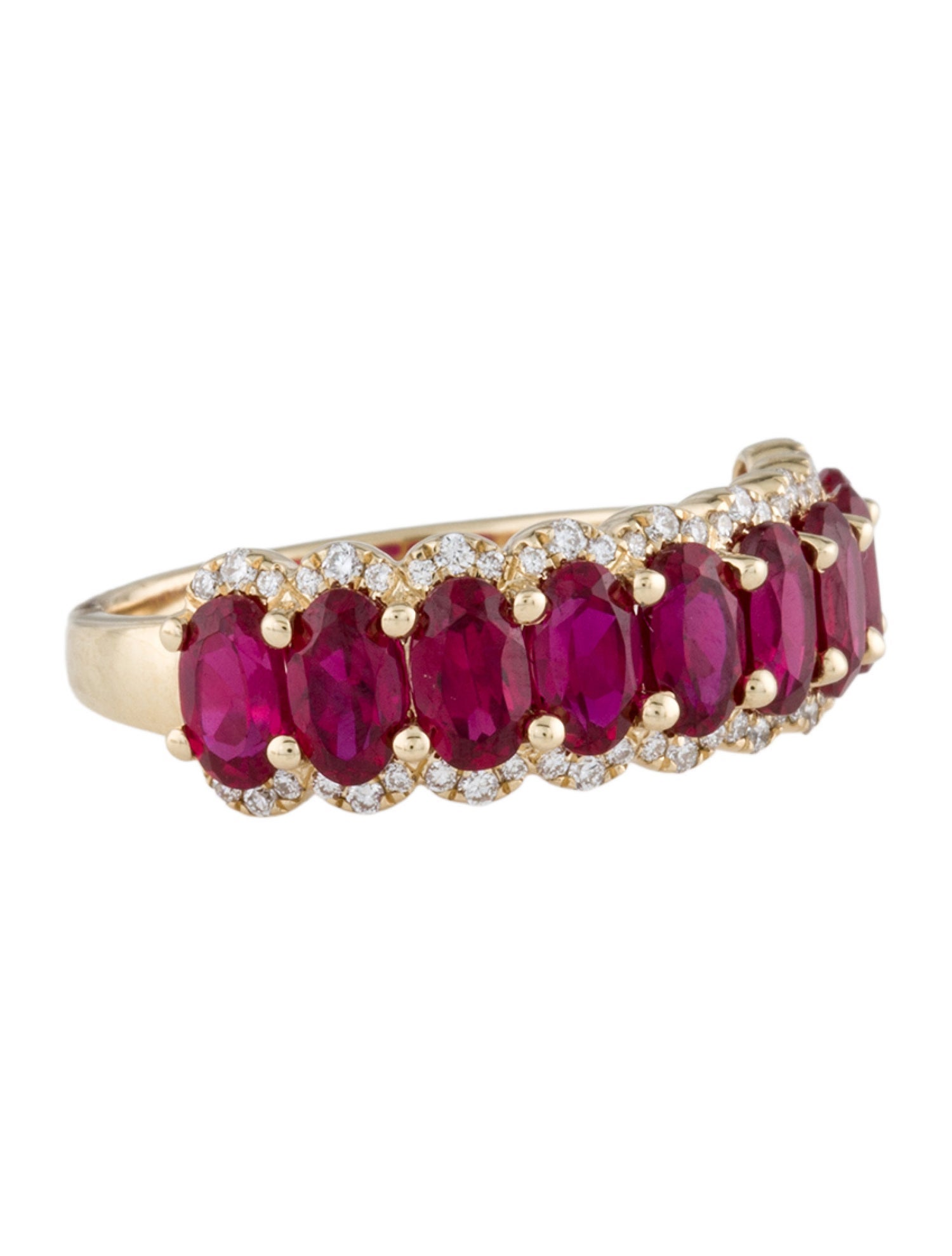 Aamiaa 14K 3.04ctw Synthetic Ruby & Lab-Grown Diamond Band