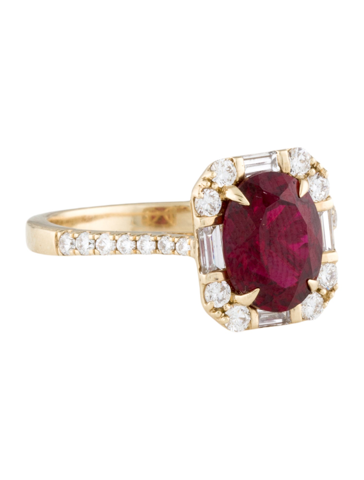 Aamiaa 14K Synthetic Ruby & Lab-Grown Diamond Cocktail Ring