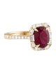 Aamiaa 14K Synthetic Ruby & Lab-Grown Diamond Cocktail Ring