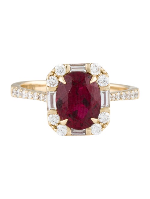 Aamiaa 14K Synthetic Ruby & Lab-Grown Diamond Cocktail Ring