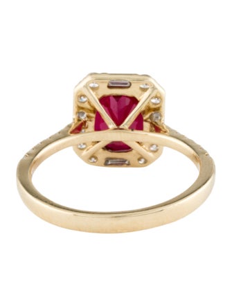 Aamiaa 14K Synthetic Ruby & Lab-Grown Diamond Cocktail Ring