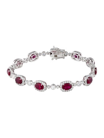 Aamiaa 14K Lab-Grown Diamond & Synthetic Ruby Link Bracelet