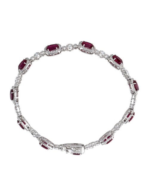 Aamiaa 14K Lab-Grown Diamond & Synthetic Ruby Link Bracelet