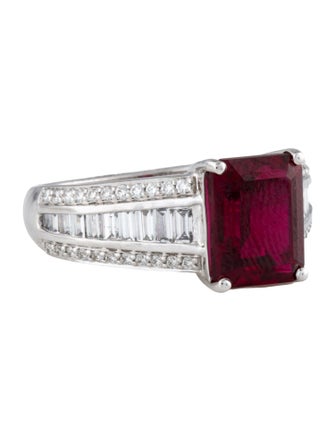 Aamiaa 14K Synthetic Ruby & Lab-Grown Diamond Cocktail Ring