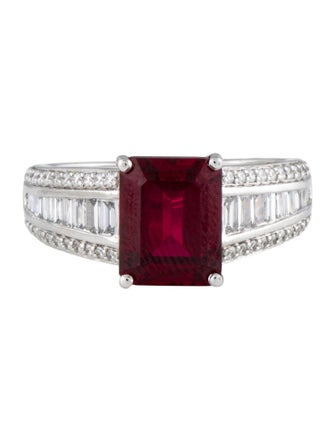 Aamiaa 14K Synthetic Ruby & Lab-Grown Diamond Cocktail Ring