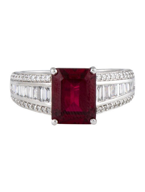 Aamiaa 14K Synthetic Ruby & Lab-Grown Diamond Cocktail Ring