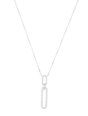 Aamiaa 14K Lab-Grown Diamond Dangling Paperclip Necklace