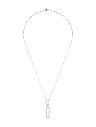 Aamiaa 14K Lab-Grown Diamond Dangling Paperclip Necklace