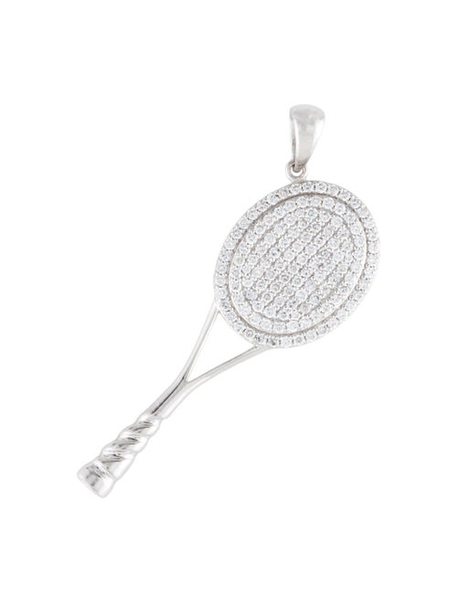 Aamiaa 14K 1.01ct Lab-Grown Diamond Tennis Racket Pendant