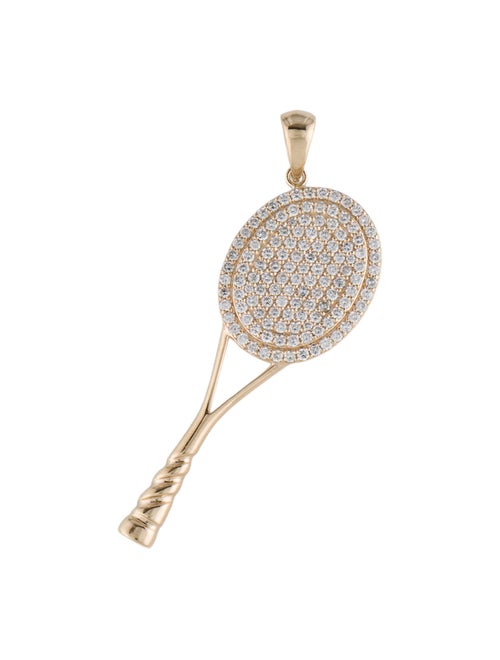 Aamiaa 14K 1.01ct Lab-Grown Diamond Tennis Racket Pendant