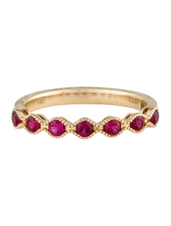 Aamiaa 14K Synthetic Ruby Band