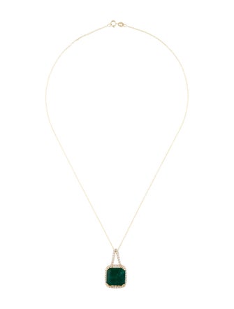 Aamiaa 14K Emerald & Diamond Pendant Necklace
