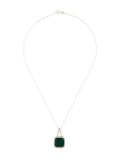 Aamiaa 14K Emerald & Diamond Pendant Necklace