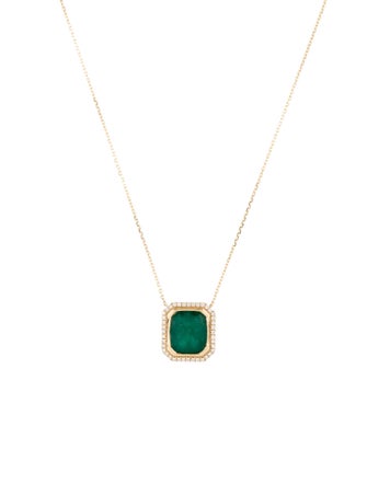 Aamiaa 14K Emerald & Diamond Pendant Necklace
