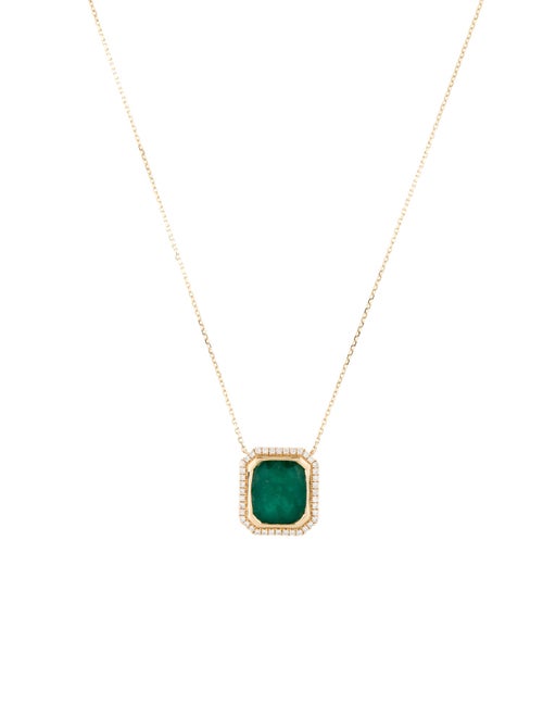 Aamiaa 14K Emerald & Diamond Pendant Necklace