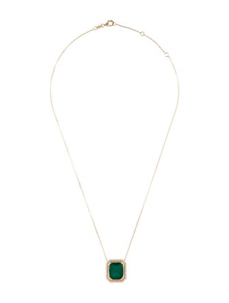Aamiaa 14K Emerald & Diamond Pendant Necklace