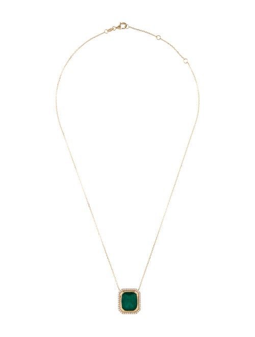 Aamiaa 14K Emerald & Diamond Pendant Necklace