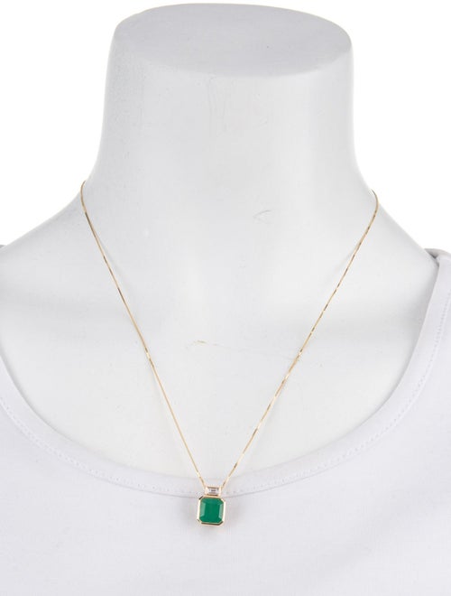 Aamiaa 14K Emerald & Diamond Pendant w/ 10K Chain