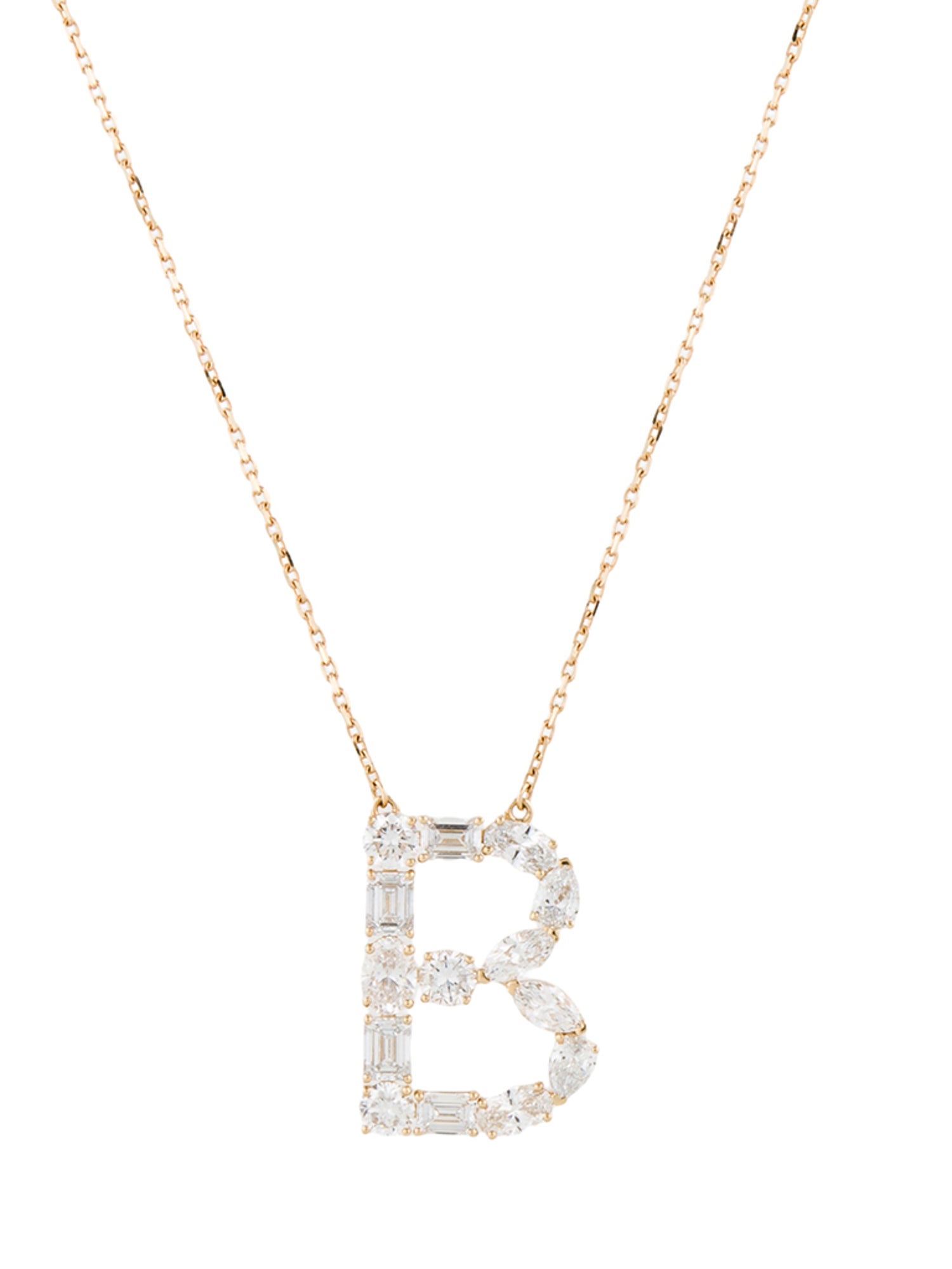 Aamiaa 14K 2.69ctw Lab-Grown Diamond 'B' Pendant Necklace