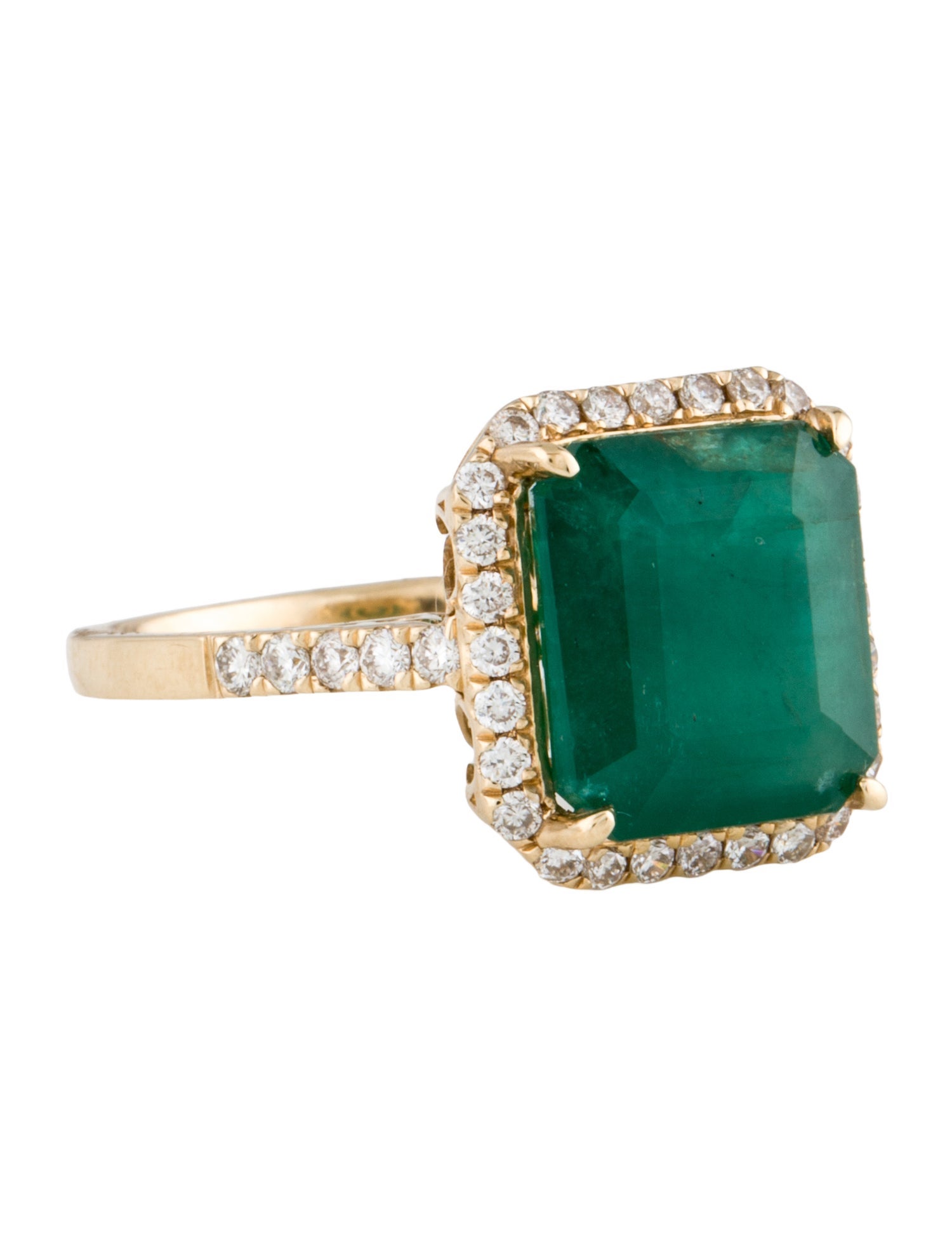 Aamiaa 14K Emerald & Diamond Cocktail Ring