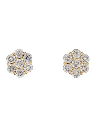 Aamiaa 14K 4.33ctw Lab-Grown Diamond Clustered Stud Earrings