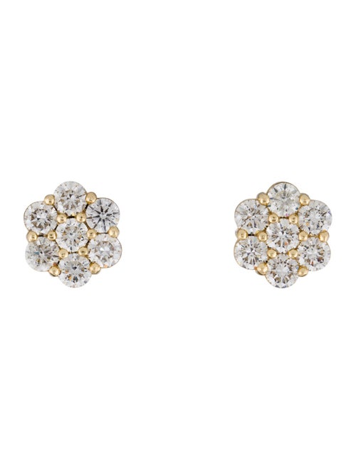 Aamiaa 14K 4.33ctw Lab-Grown Diamond Clustered Stud Earrings