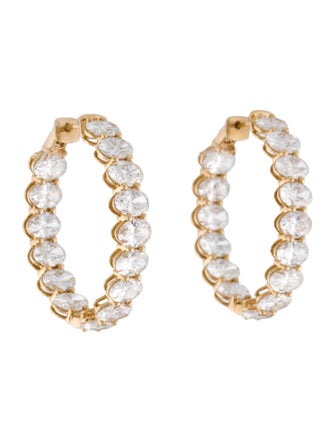 Aamiaa 14K 7.36ctw Lab-Grown Diamond Inside-Out Hoop Earrings