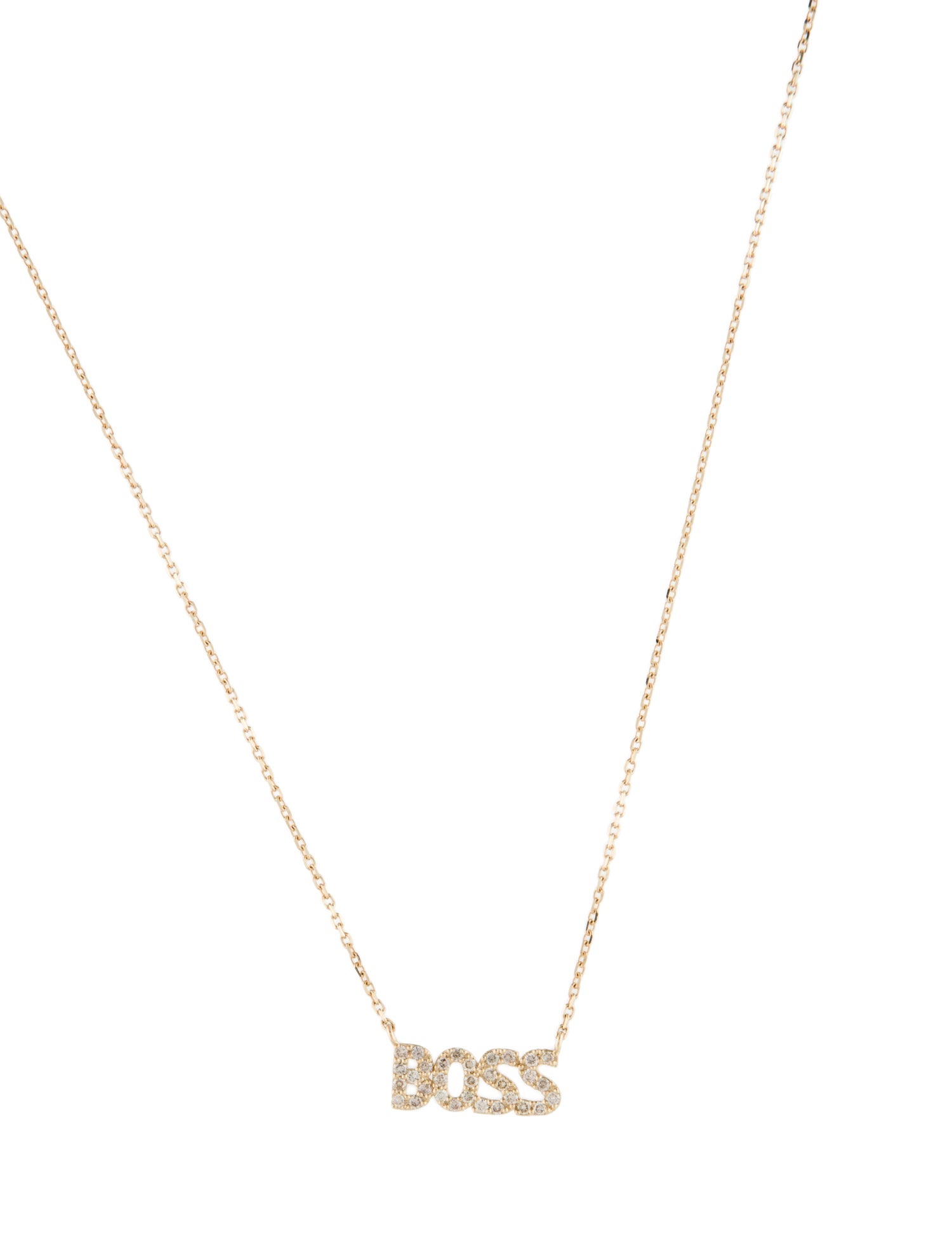Aamiaa 14K Diamond ' BOSS ' Pendant Necklace