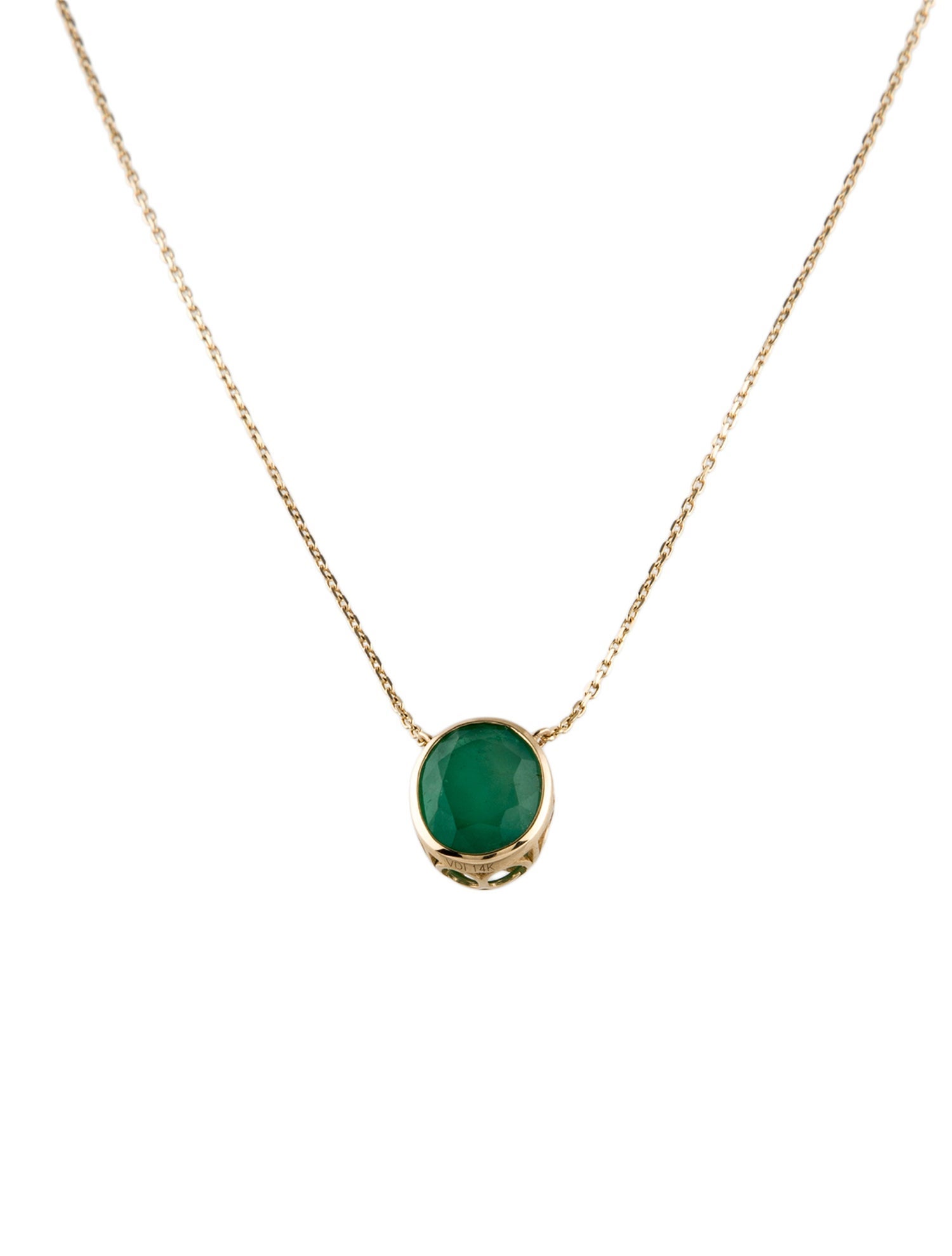 Aamiaa 14K 4.22ct Emerald Pendant Necklace