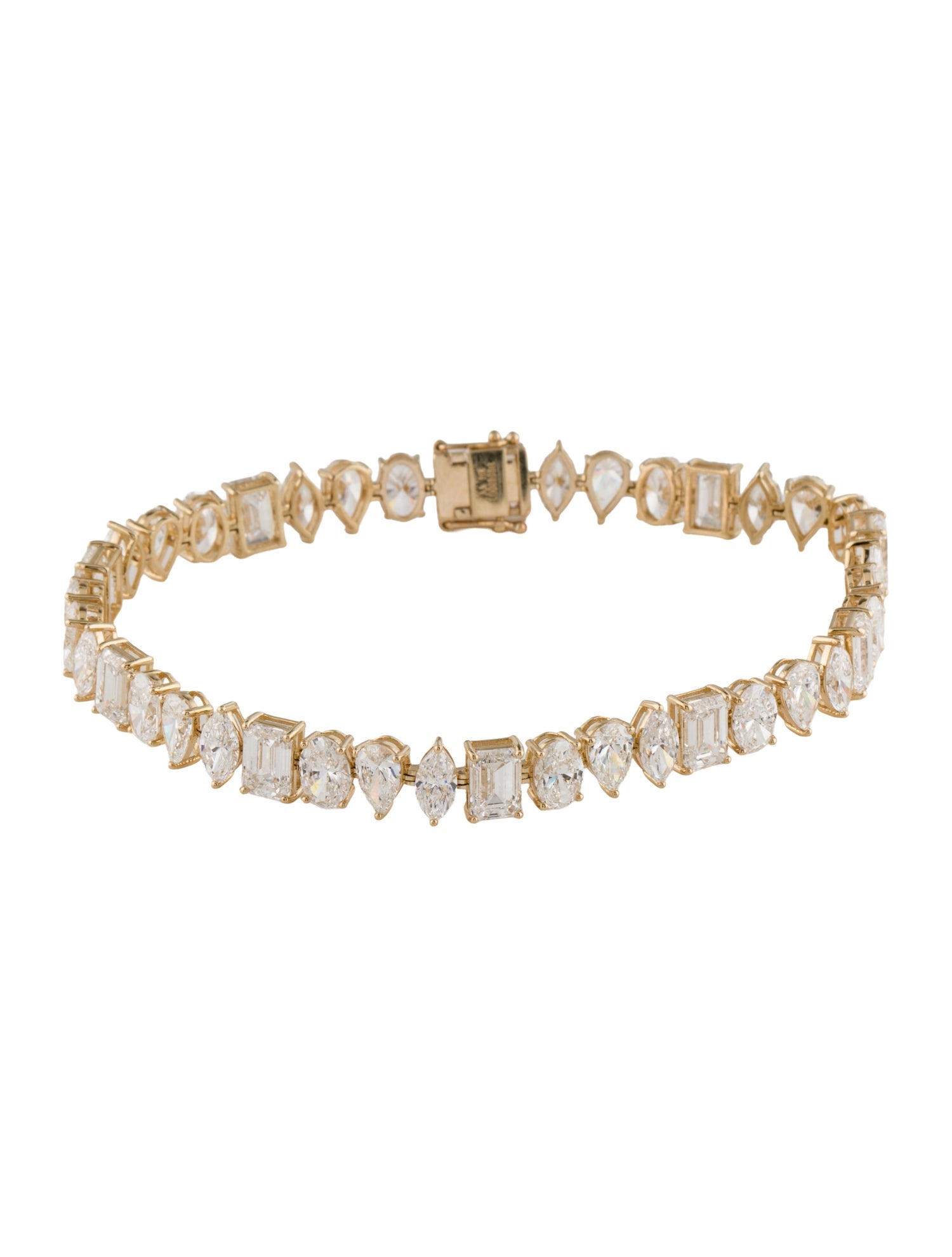 Aamiaa 14K 20.06ctw Lab-Grown Diamond Mixed-Cut Tennis Bracelet