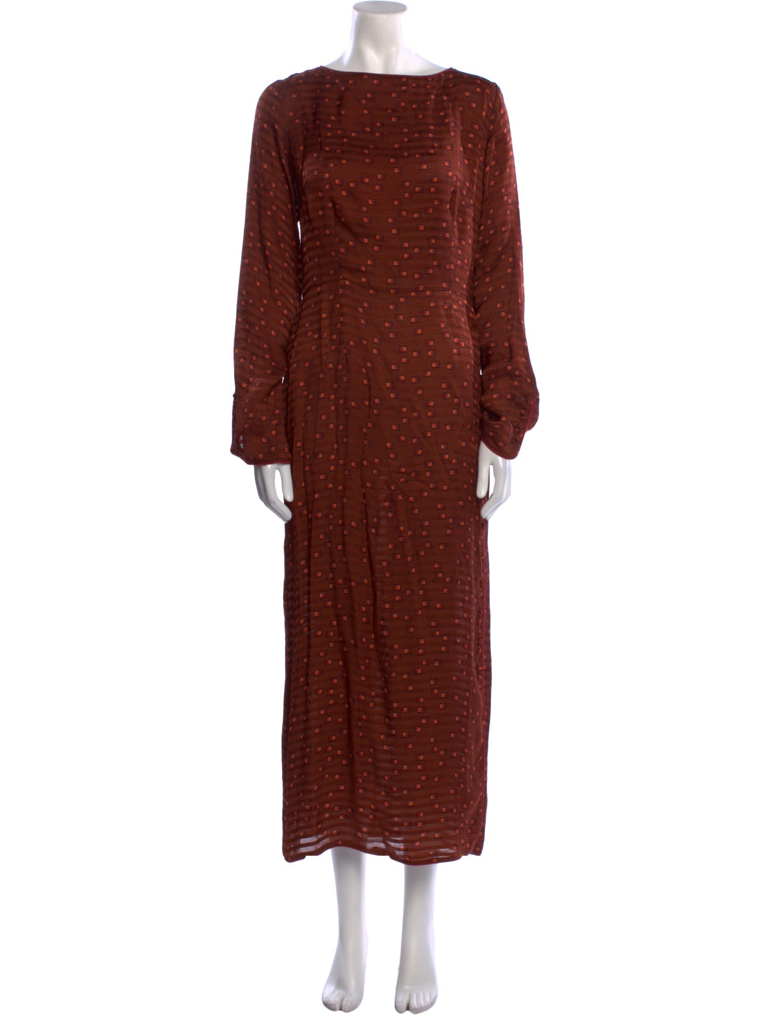 AMLUL Polka Dot Print Long Dress