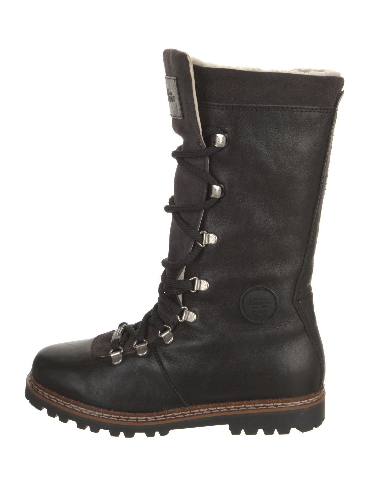 Ammann Town Leather Whipstitch Trim Lace-Up Boots