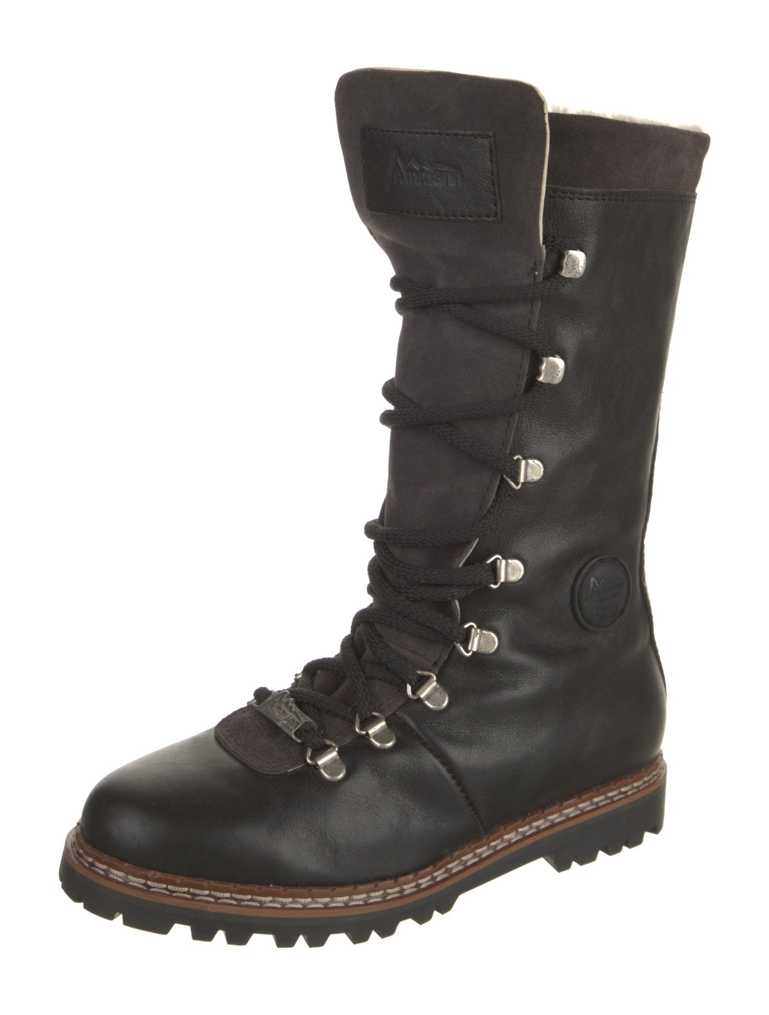 Ammann Town Leather Whipstitch Trim Lace-Up Boots
