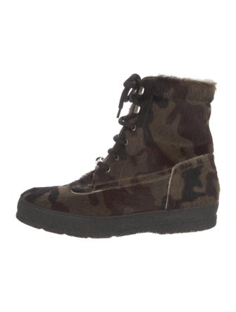 Ammann Town Ponyhair Camouflage Print Lace-Up Boots